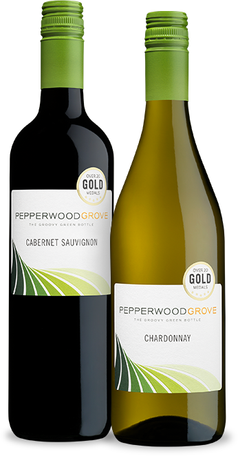 A pair of Pepperwood Grove wine bottles